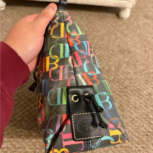 Y2K Girly Rainbow All Over Print Dooney and Bourke Shoulder Bag Genuine Leather - Picture 4 of 16